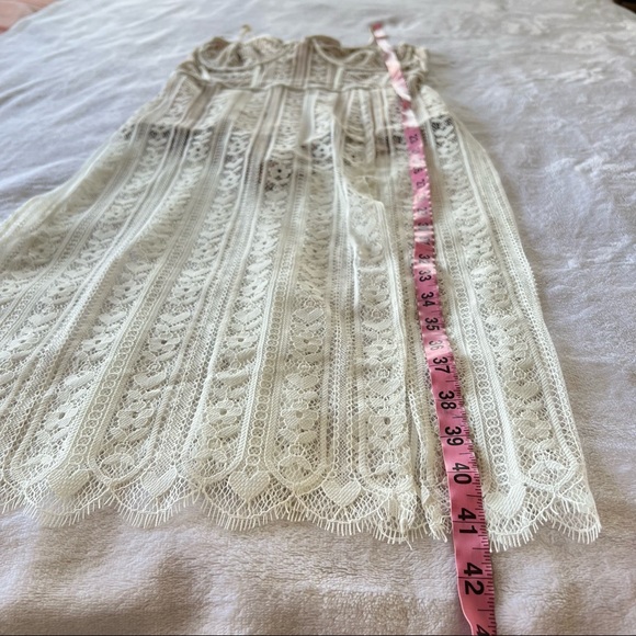 For Love and Lemons Dakota Lace Midi Dress in White - Picture 12 of 13